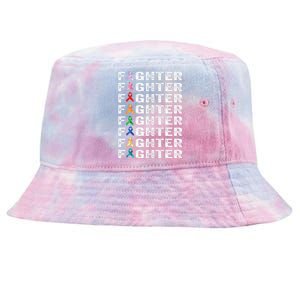 Warrior Fighter Cancer Survivor Awareness World Cancer Day Tie-Dyed Bucket Hat