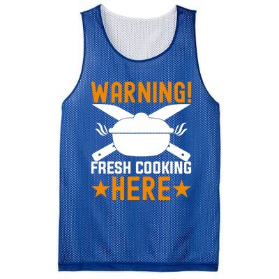 Warning! Fresh Cooking Here I Cooking Gift Mesh Reversible Basketball Jersey Tank