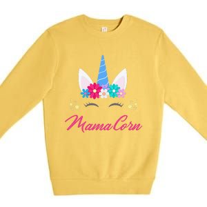 Womens Funny Costume Unicorn Mom Mother's Day Mamacorn Premium Crewneck Sweatshirt