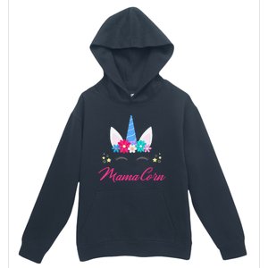 Womens Funny Costume Unicorn Mom Mother's Day Mamacorn Urban Pullover Hoodie