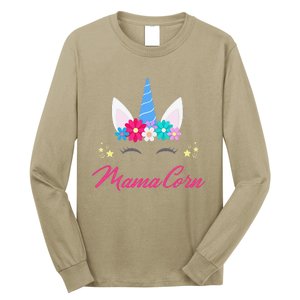 Womens Funny Costume Unicorn Mom Mother's Day Mamacorn Long Sleeve Shirt