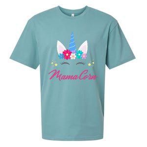 Womens Funny Costume Unicorn Mom Mother's Day Mamacorn Sueded Cloud Jersey T-Shirt