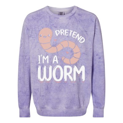 Worm Farm Cute Worm Composting Worm Lover Pretend I'm A Worm Colorblast Crewneck Sweatshirt