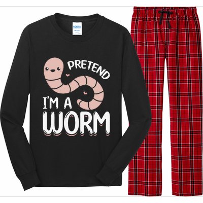 Worm Farm Cute Worm Composting Worm Lover Pretend I'm A Worm Long Sleeve Pajama Set