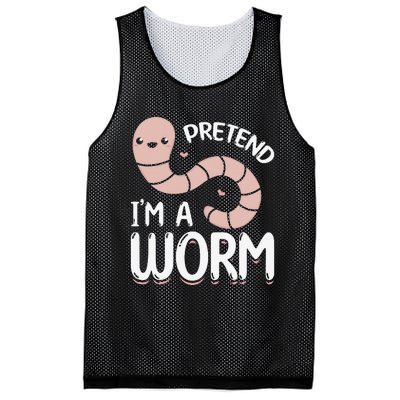 Worm Farm Cute Worm Composting Worm Lover Pretend I'm A Worm Mesh Reversible Basketball Jersey Tank