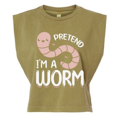 Worm Farm Cute Worm Composting Worm Lover Pretend I'm A Worm Garment-Dyed Women's Muscle Tee