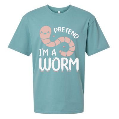 Worm Farm Cute Worm Composting Worm Lover Pretend I'm A Worm Sueded Cloud Jersey T-Shirt