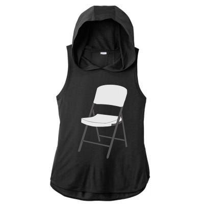 White Folding Chair Ladies PosiCharge Tri-Blend Wicking Draft Hoodie Tank