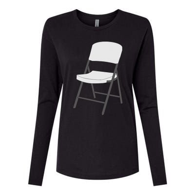 White Folding Chair Womens Cotton Relaxed Long Sleeve T-Shirt