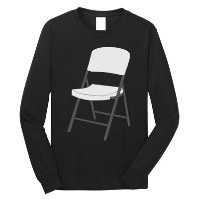 White Folding Chair Long Sleeve Shirt