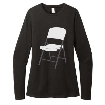 White Folding Chair Womens CVC Long Sleeve Shirt