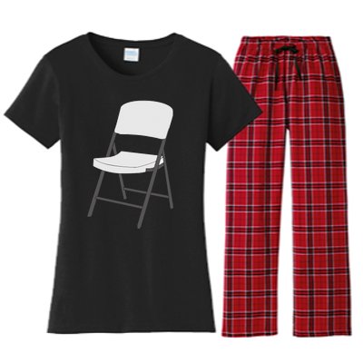 White Folding Chair Women's Flannel Pajama Set