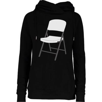 White Folding Chair Womens Funnel Neck Pullover Hood