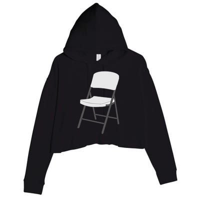 White Folding Chair Crop Fleece Hoodie