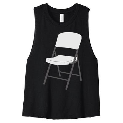 White Folding Chair Women's Racerback Cropped Tank