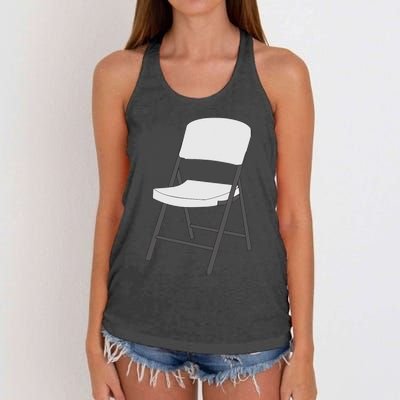 White Folding Chair Women's Knotted Racerback Tank