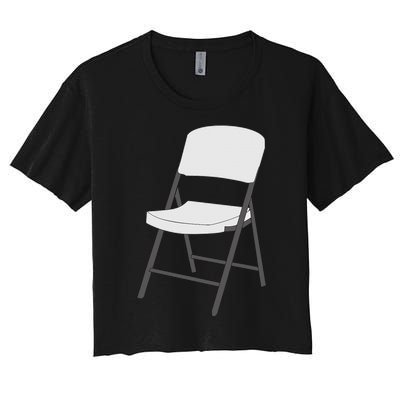 White Folding Chair Women's Crop Top Tee