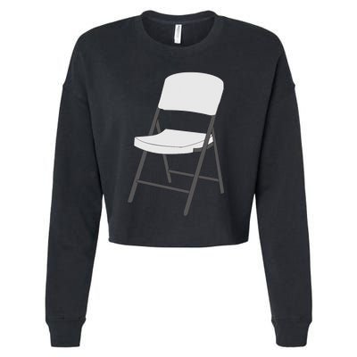 White Folding Chair Cropped Pullover Crew