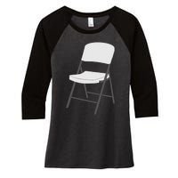 White Folding Chair Women's Tri-Blend 3/4-Sleeve Raglan Shirt