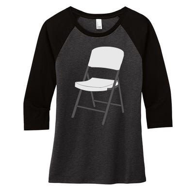 White Folding Chair Women's Tri-Blend 3/4-Sleeve Raglan Shirt