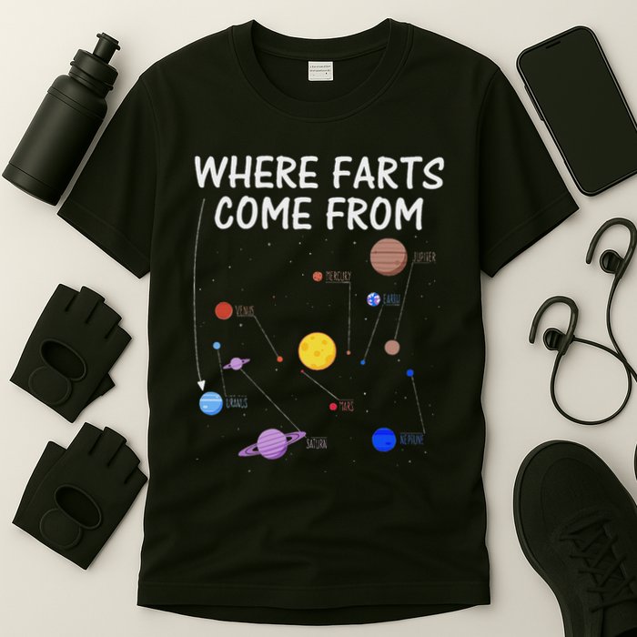 Where Farts Come From Uranus Universe Solar System T-Shirt