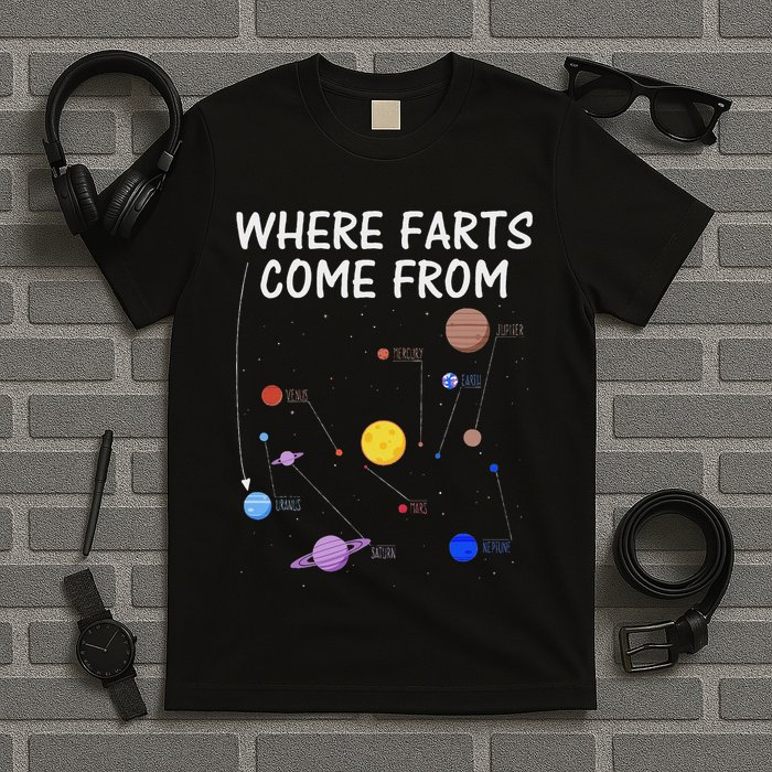 Where Farts Come From Uranus Universe Solar System T-Shirt