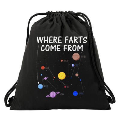 Where Farts Come From Uranus Universe Solar System Drawstring Bag