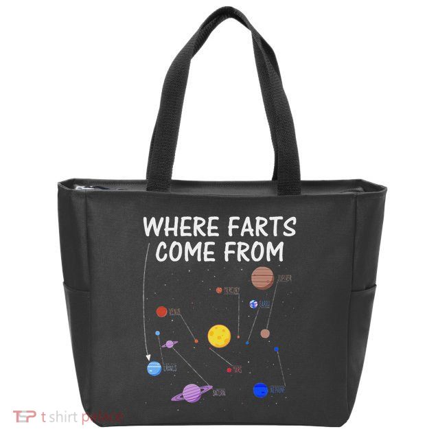 Where Farts Come From Uranus Universe Solar System Zip Tote Bag