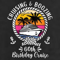WoM.e.ns Funny Cruise Ship Cruising and Boozing 60th Birthday Cruise V-Neck 7 Panel Mesh Trucker Snapback Hat