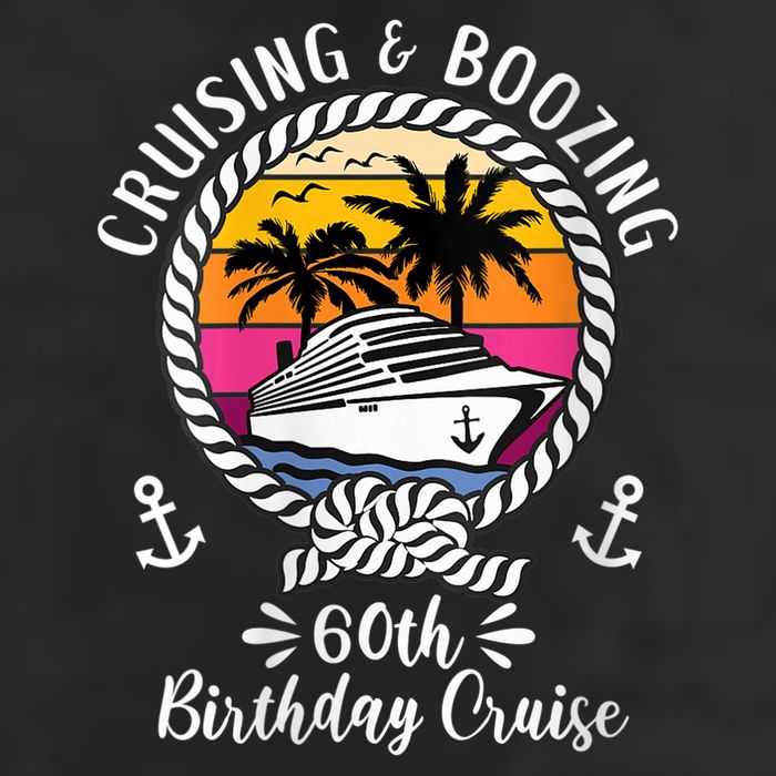 WoM.e.ns Funny Cruise Ship Cruising and Boozing 60th Birthday Cruise V-Neck 7 Panel Mesh Trucker Snapback Hat