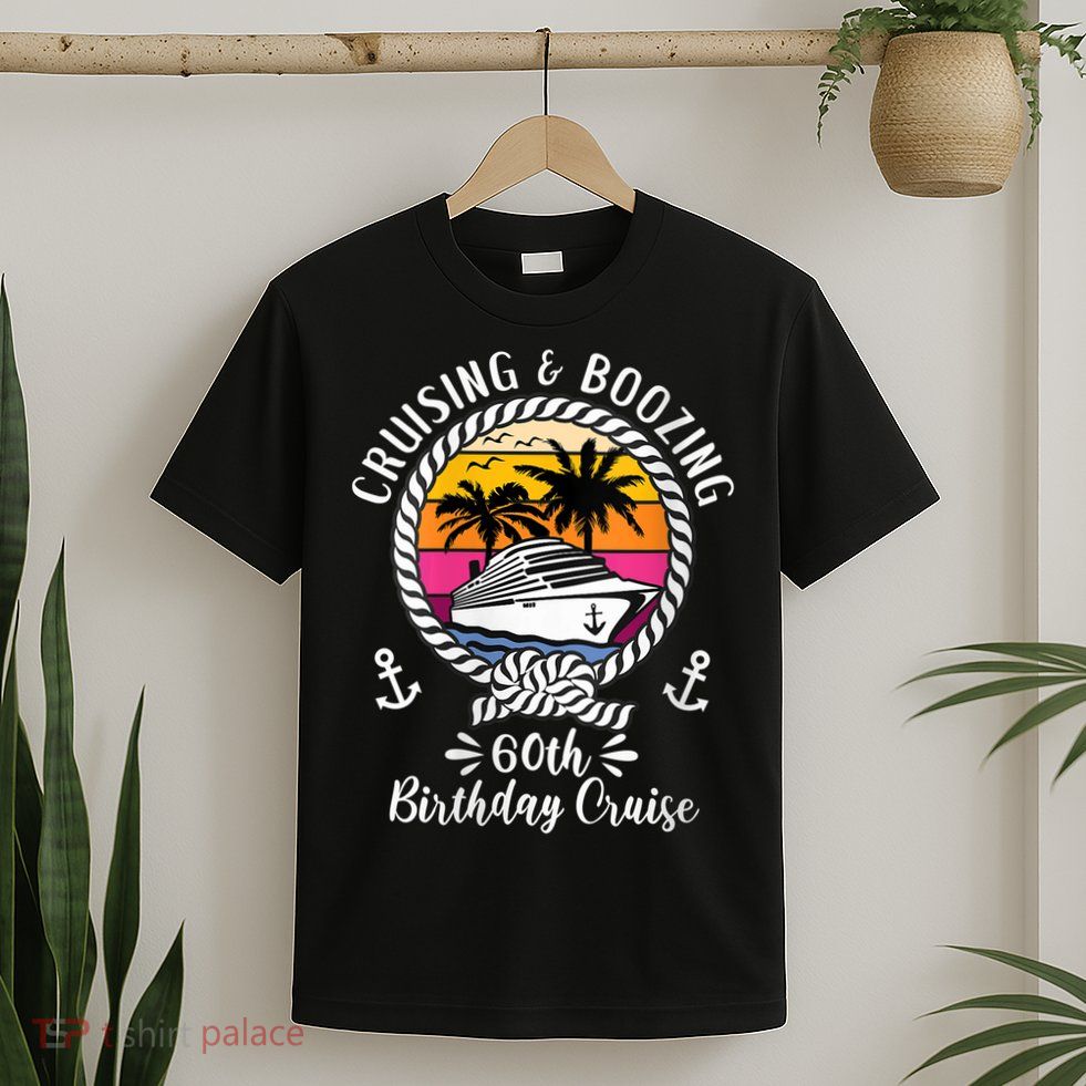 WoM.e.ns Funny Cruise Ship Cruising and Boozing 60th Birthday Cruise V-Neck T-Shirt