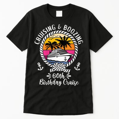 WoM.e.ns Funny Cruise Ship Cruising and Boozing 60th Birthday Cruise V-Neck Tall T-Shirt