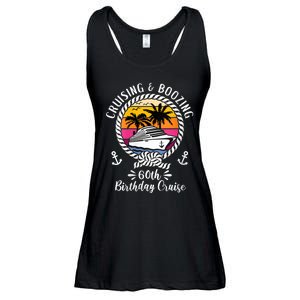 WoM.e.ns Funny Cruise Ship Cruising and Boozing 60th Birthday Cruise V-Neck Ladies Essential Flowy Tank