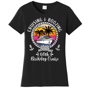 WoM.e.ns Funny Cruise Ship Cruising and Boozing 60th Birthday Cruise V-Neck Women's T-Shirt