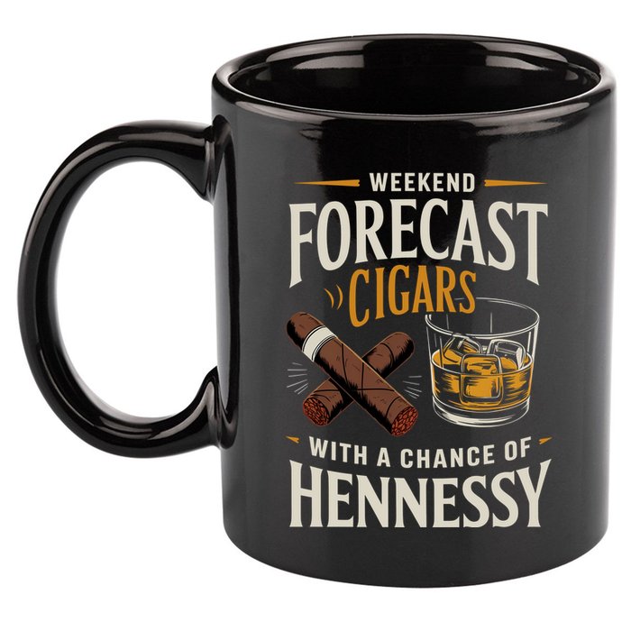 Weekend Forecast Cigars And Hennessy Cigar Life 11oz C Handle Ceramic Mug