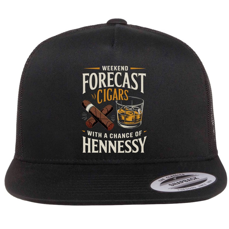 Weekend Forecast Cigars And Hennessy Cigar Life Flat Bill Trucker Hat