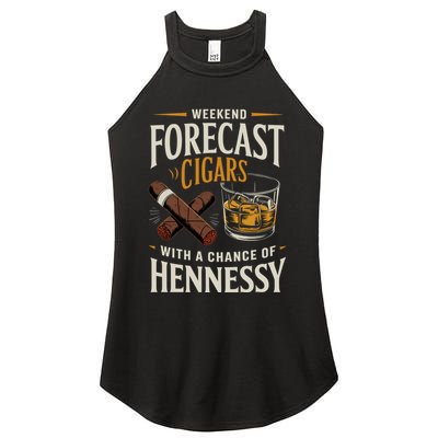Weekend Forecast Cigars And Hennessy Cigar Life Women's Perfect Tri Rocker Tank