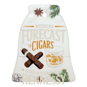 Weekend Forecast Cigars And Hennessy Cigar Life Ceramic Bell Ornament