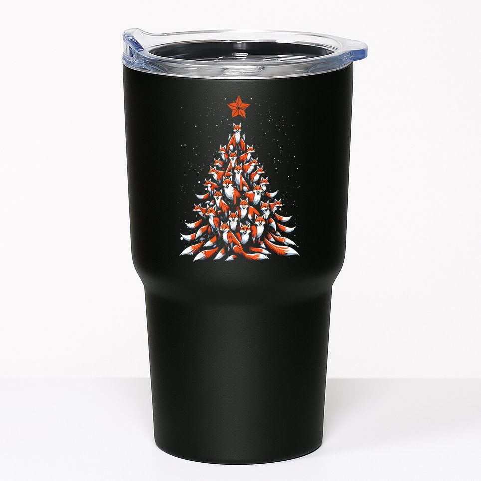 Women Fox Christmas Tree Fox Xmas Tree Gift Tumbler