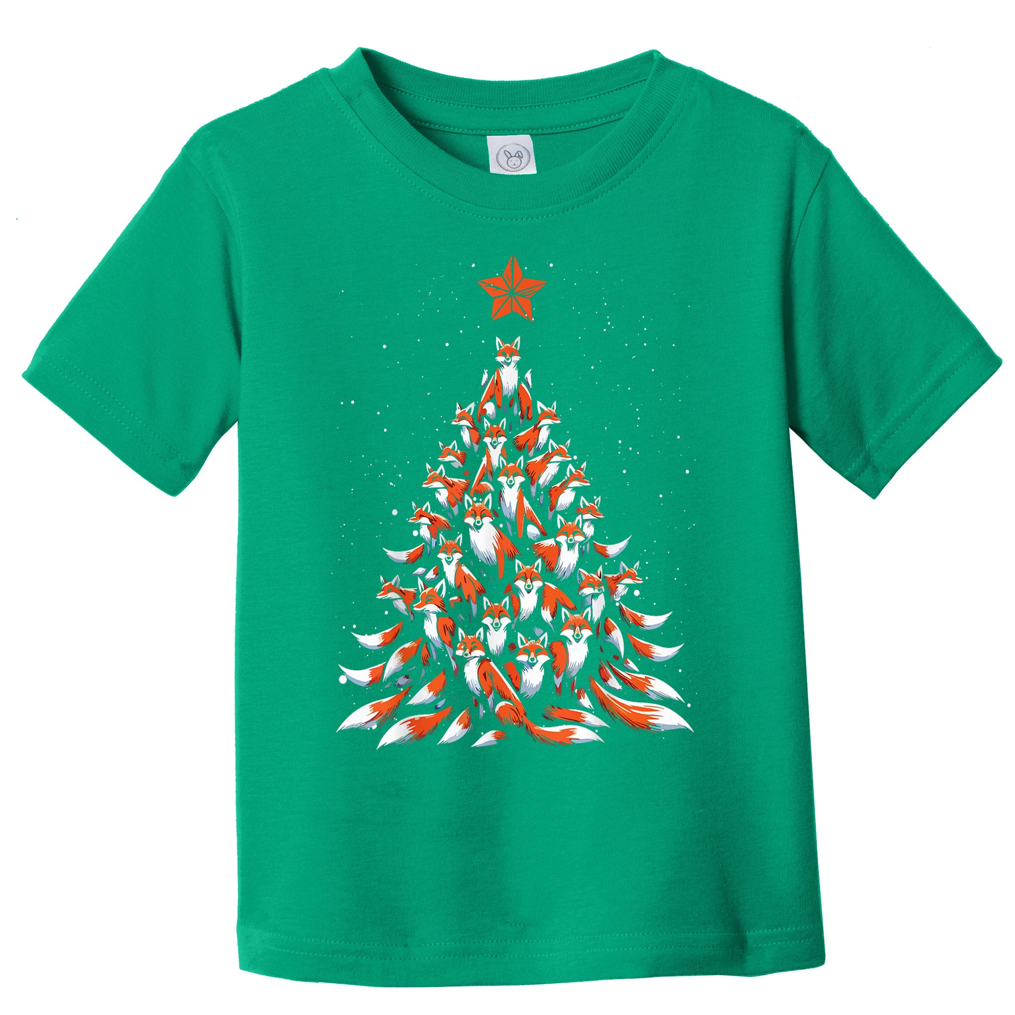 Women Fox Christmas Tree Fox Xmas Tree Gift Toddler T-Shirt