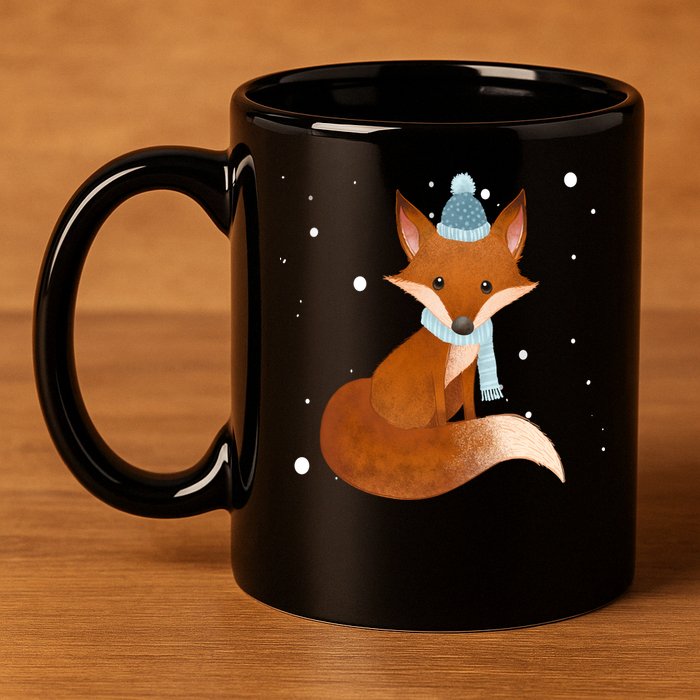 Winter Fox Cute 11oz C Handle Ceramic Mug