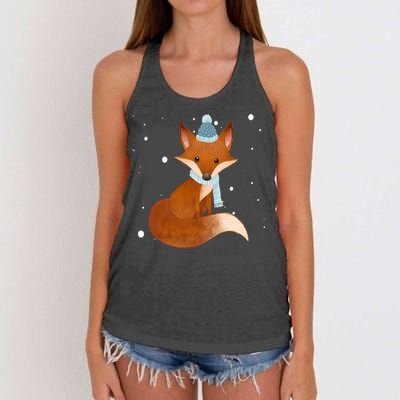 Winter Fox Cute Women's Knotted Racerback Tank