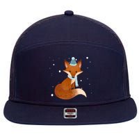 Winter Fox Cute 7 Panel Mesh Trucker Snapback Hat