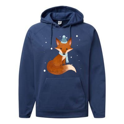 Winter Fox Cute Performance Fleece Hoodie