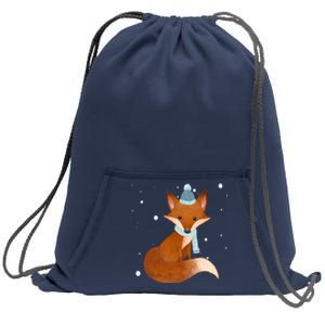 Winter Fox Cute Sweatshirt Cinch Pack Bag