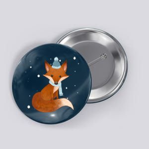 Winter Fox Cute Button