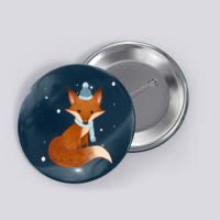 Winter Fox Cute Button