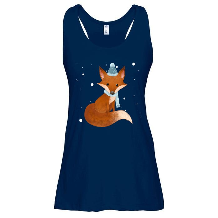 Winter Fox Cute Ladies Essential Flowy Tank