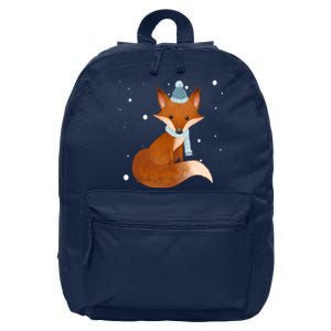 Winter Fox Cute 16 in Basic Backpack