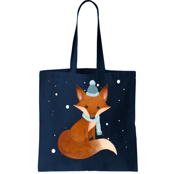 Winter Fox Cute Tote Bag